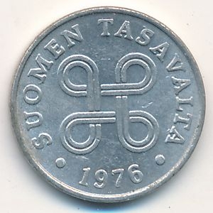 Монета 1 пенни. 1976г. Финляндия. (F)