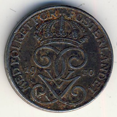 Монета 1 эре. 1950г. Швеция. (F)