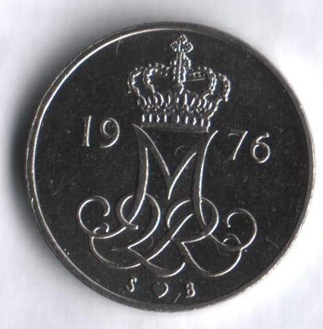 Монета 10 эре. 1976г. Дания. S;В (F)