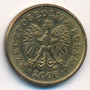 Монета 1 грош. 2006г. Польша. Дубовые листья. (F)