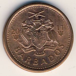 Монета 1 цент. 2011г. Барбадос. (F)
