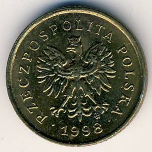 Монета 1 грош. 1998г. Польша. Дубовые листья. (F)