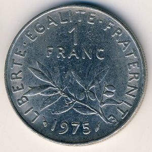 Монета 1 франк. 1975г. Франция. (F)