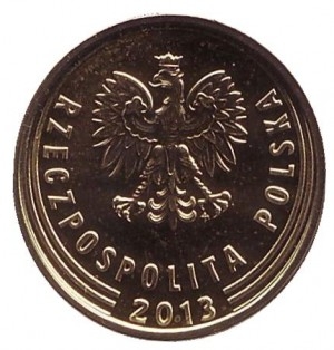 Монета 1 грош. 2013г. Польша. Дубовые листья. (F)