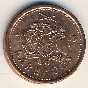Монета 1 цент. 2009г. Барбадос. (F)