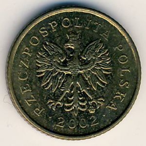 Монета 1 грош. 2002г. Польша. Дубовые листья. (F)
