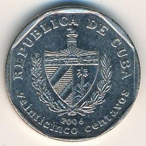 Монета 25 сентаво. 2006г. Куба. Достопримечательности города Тринидад. (F)
