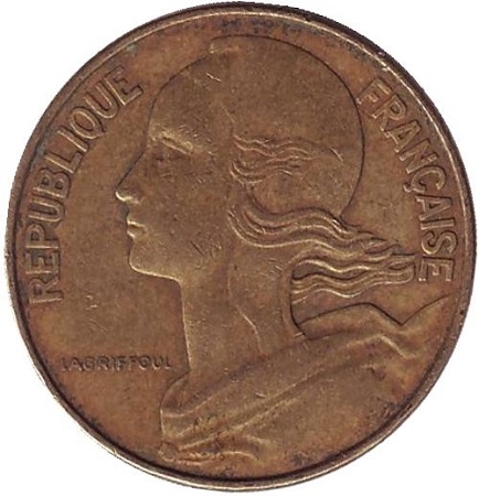 Монета 10 сантимов. 1974г. Франция. (F)