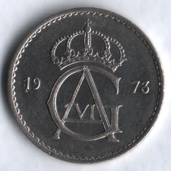 Монета 50 эре. 1973г. Швеция. (F)