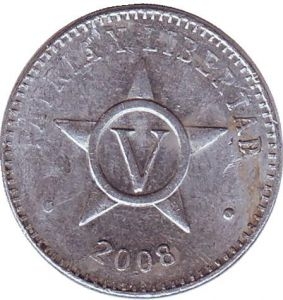Монета 5 сентаво. 2008г. Куба. (F)