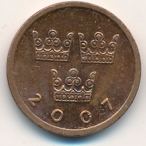 Монета 50 эре. 2007г. Швеция. (F)