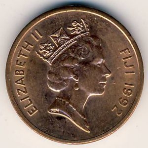 Монета 1 цент. 1992г. Фиджи. Церемониальная чаша. (F)