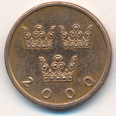 Монета 50 эре. 2000г. Швеция. (F)