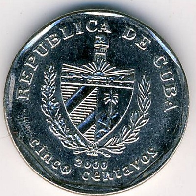 Монета 5 сентаво. 2000г. Куба. (F)