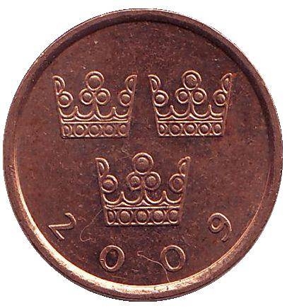 Монета 50 эре. 2009г. Швеция. (F)