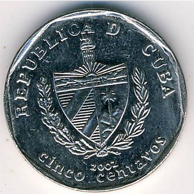 Монета 5 сентаво. 2002г. Куба. (F)
