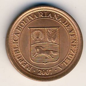 Монета 5 сентимо. 2007г. Венесуэла. (UNC)