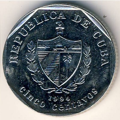 Монета 5 сентаво. 1994г. Куба. (F)