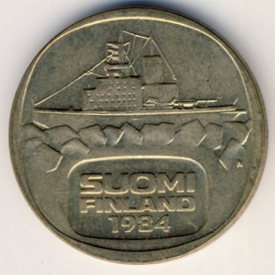Монета 5 марок. 1984г. Финляндия. (F)