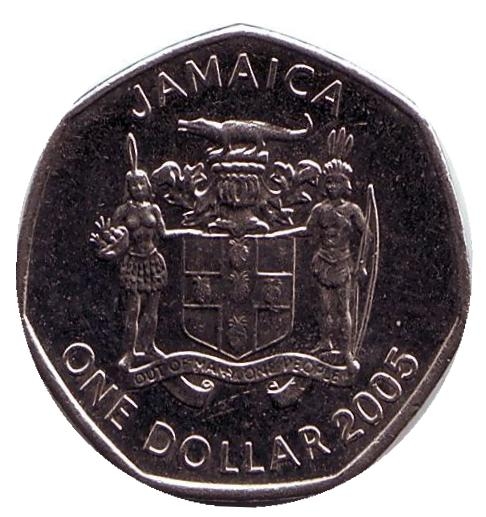 Монета 1 доллар. 2005г. Ямайка. (F)