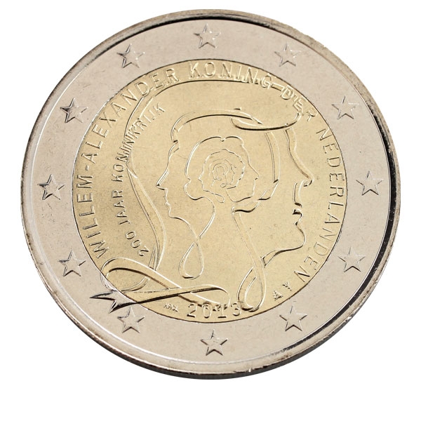 Монета 2 евро. 2013г. Нидерланды. «200-летие Королевства». (UNC)