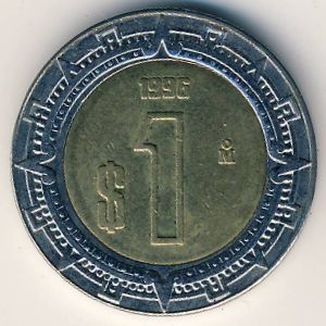 Монета 1 песо. 1996г. Мексика. (F)