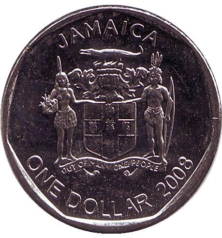Монета 1 доллар. 2008г. Ямайка. (F)