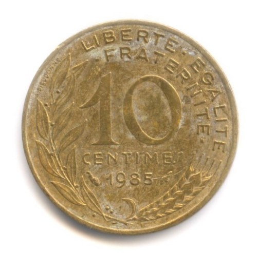 Монета 10 сантимов. 1985г. Франция. (F)