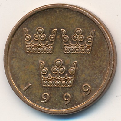 Монета 50 эре. 1999г. Швеция. (F)