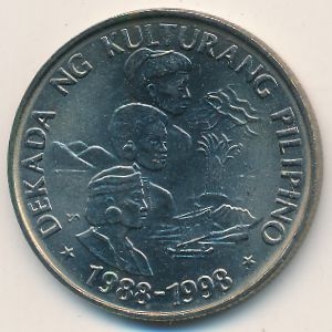 Монета 1 песо. 1989г. Филиппины. «Декада Филиппинской культуры». (VF)