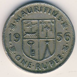 Монета 1 рупия. 1956г. Маврикий. (F)