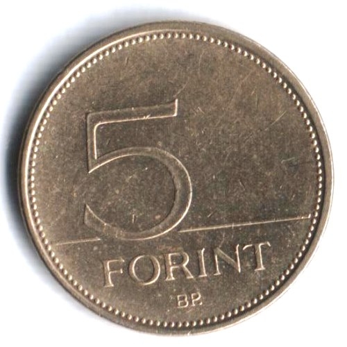 Монета 5 форинтов. 1994г. Венгрия. Большая белая цапля. (F)