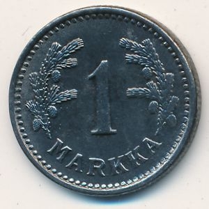 Монета 1 марка. 1948г. Финляндия. (VF)