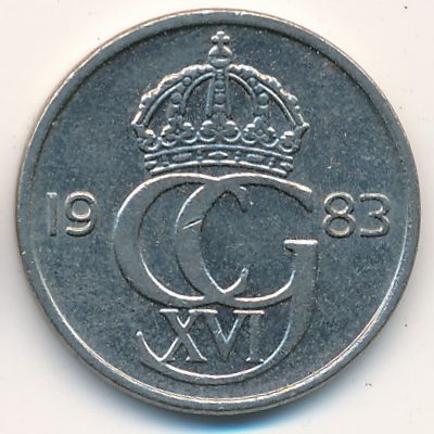 Монета 50 эре. 1983г. Швеция. (F)