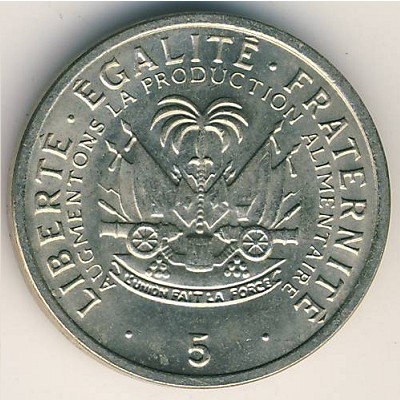 Монета 5 сантимов. 1975г. F.A.O. Гаити. (F)