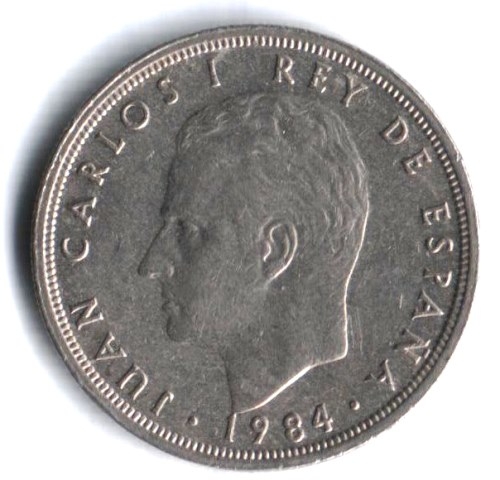 Монета 25 песет. 1984г. Испания. Хуан Карлос I. (F)