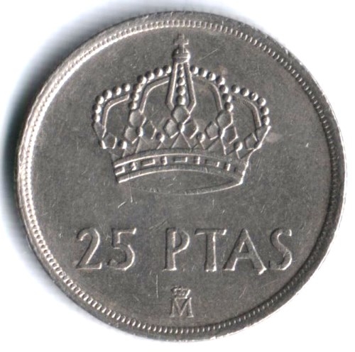 Монета 25 песет. 1980г. Испания. Хуан Карлос I. (F)