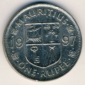 Монета 1 рупия. 1997г. Маврикий. (F)