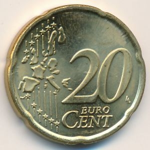 Монета 20 евроцентов. 2001г. Финляндия. (VF)