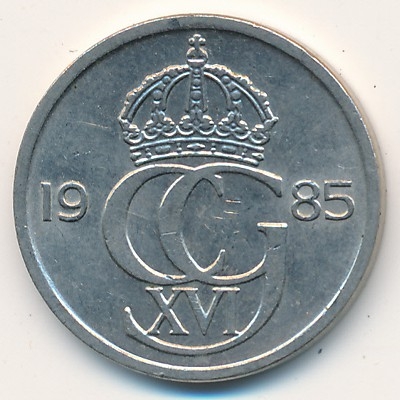 Монета 50 эре. 1985г. Швеция. (F)