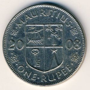 Монета 1 рупия. 2008г. Маврикий. (F)