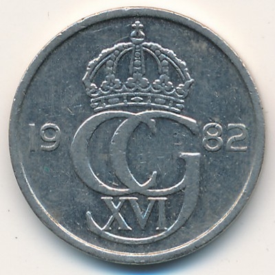 Монета 50 эре. 1982г. Швеция. (F)