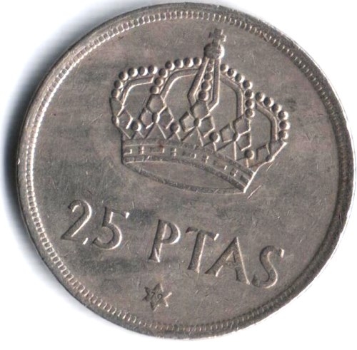 Монета 25 песет. 1975г. Испания. Хуан Карлос I. (F)