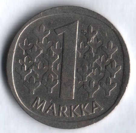 Монета 1 марка. 1989г. Финляндия. (F)