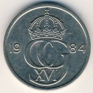 Монета 50 эре. 1984г. Швеция. (F)