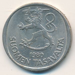Монета 1 марка. 1980г. Финляндия. (F)