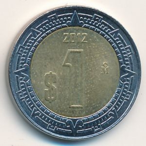 Монета 1 песо. 2012г. Мексика. (F)