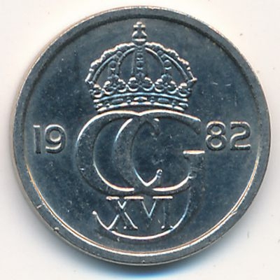 Монета 25 эре. 1982г. Швеция. (F)