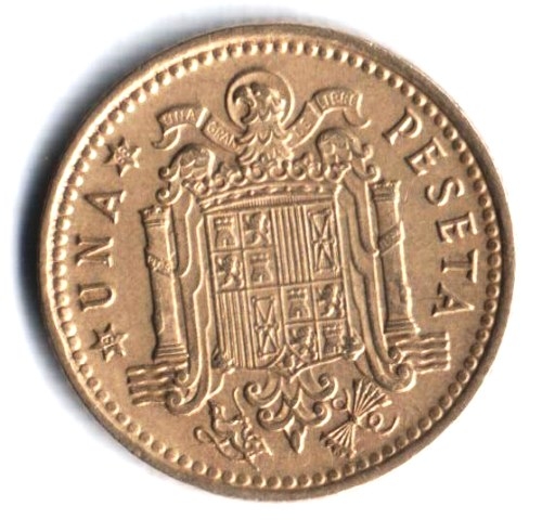 Монета 1 песета. 1966г. Испания. (F)