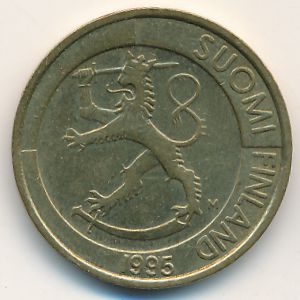 Монета 1 марка. 1995г. Финляндия. (F)